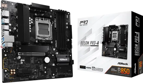AsRock B850M Pro-A Mainboard - mATX Mainboard mit AM5 Sockel, ideal für leistungsstarke AMD-Prozessoren und optimierte Gaming-Erlebnisse.
