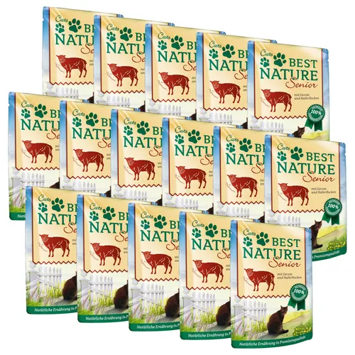 Best Nature Senior Lamm + Gerste - Nassfutter für ältere Katzen 16x 85g - Hochwertiges Nassfutter mit Lamm und Gerste, ideal für ältere Katzen. Unterstützt die Ernährung im Seniorenalter und sorgt für einen leckeren Geschmack.