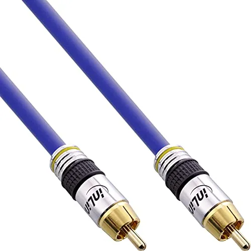 InLine® Cinch Kabel VIDEO & digital AUDIO, PREMIUM, 15m - HiFi-Kabel mit vergoldeten Cinch Metallsteckern und 75 Ohm Impedanz für optimale Signalübertragung, ideal für hochwertige Audio- und Videoverbindungen.
