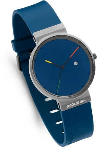 Jacob Jensen TITANIUM Quarz Armbanduhr ⌀36mm mit Kautschukband