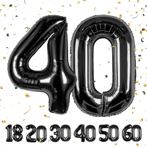 Geburtstag Deko zahlen luftballon 40 jahre | Folienballon Schwarz