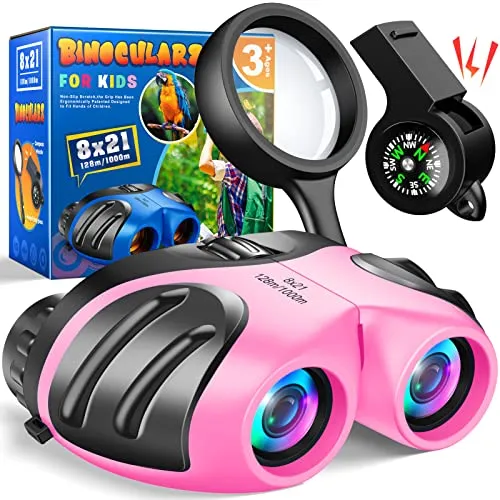 Dislocati 8x21 Kinder Fernglas Für Mädchen, Spielzeug Geschenke Mädchen ab 3-10 Jahre