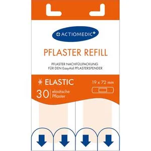 Actiomedic Pflaster EasyAid Refill, 30 Strips, elastisch, sensitiv, 7,2 x 1,9cm