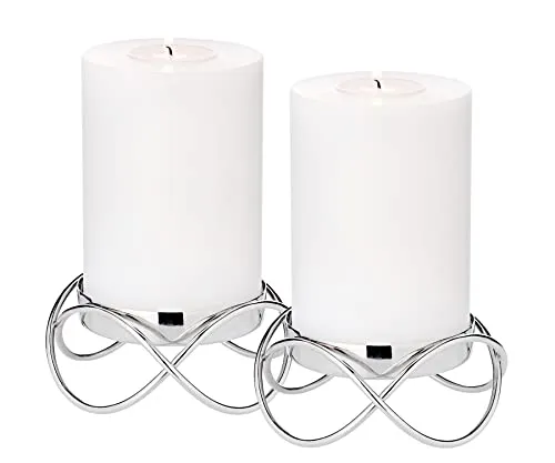 EDZARD 2er Set Kerzenhalter Bastia aus Edelstahl - Kerzenständer für stilvolle Atmosphäre, zeitloses Design und vielseitig einsetzbar. Ideal für feierliche Anlässe oder den Alltag!