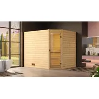 Sauna WEKA Massivholzsauna VALIDA Eck 3 - Wellness für Zuhause: Die Massivholzsauna VALIDA Eck 3 mit Bio-Ofen und moderner Ganzglastür sorgt für ein lichtdurchflutetes Saunaklima und maximale Entspannung.
