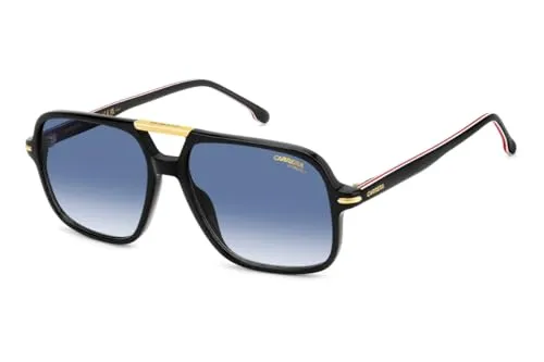 Carrera Sonnenbrille CARRERA 350/S 2M2/08 – Stilvolle UV400 Schutzbrille - Sonnenbrillen für Unisex Erwachsene mit blau getönten Gläsern und schwarzem Acetat-Rahmen. Ideal für modische Auftritte und optimalen UV-Schutz.