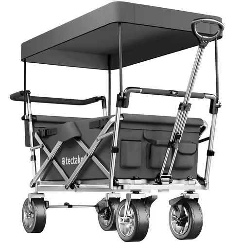 tectake® Faltbarer Bollerwagen mit Dach