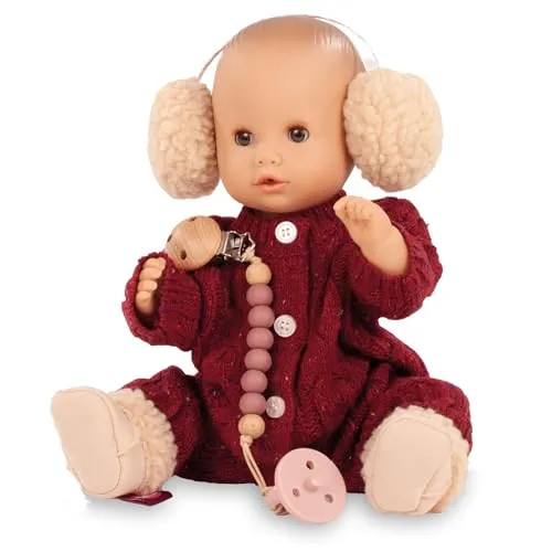 Götz 2553161 Sleepy Aquini Mädchen Jubilee – 33 cm große Badepuppe mit braunen Schlafaugen, ohne Haare in 6 teiligem Set – Babypuppe ab 18 Monaten