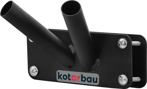 KOTARBAU® Fahnenhalter 2-Fach für doppelt Fahnenstange Montage an Balustrade 170 mm Pulverbeschichtet Schwarz Fahnenmasthalter Fahne Flagge Pulverbeschichtet Fahnenstange
