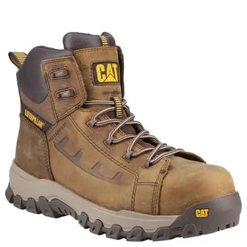 Caterpillar CAT Herren Threshold Rebound Schuhe, braun, 42 EU - Wasserdichte Herren-Schuhe aus Vollnarbenleder mit gepolstertem Fußbett und rutschfester Gummi-Außensohle – ideal für Komfort und Sicherheit im Alltag.