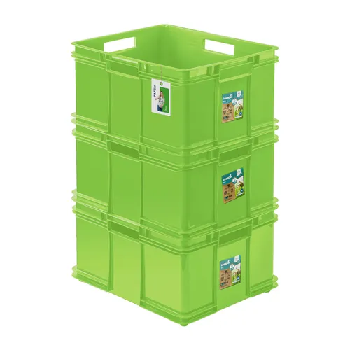 3x Box Behälter Stapelbox PAFEN grün 54l Eco Eurobox Stapelkasten Transport PP