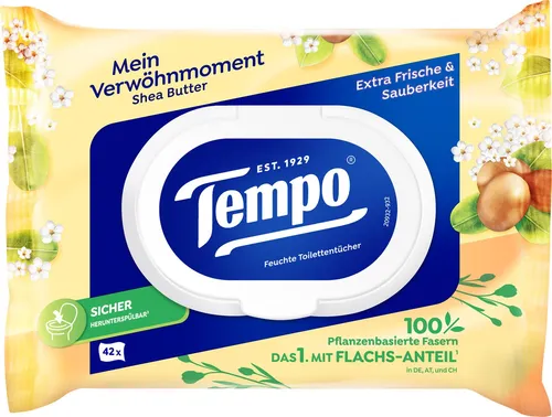Tempo Feuchtes Toilettenpapier Avocado und Shea Butter 1-lagig 836228