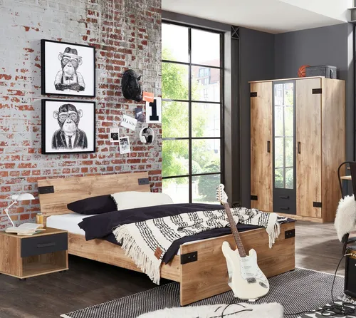 Möbel-direkt.de Jugendzimmer-Set Liverpool - Komplett Set, 3-teilig, Made in Germany - Komplettzimmer mit vielseitigen Möbeln: Schrank, Bett, Schreibtisch und mehr, ideal für jugendliche Bedürfnisse. Hochwertige Materialien und modernes Design sorgen für ein ansprechendes Ambiente.