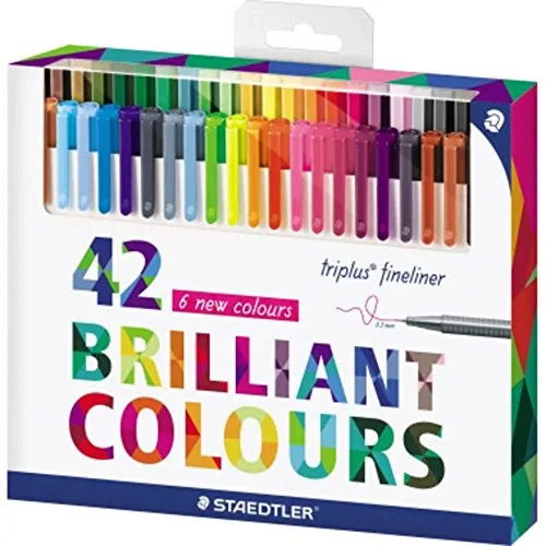 STAEDTLER triplus 334 C42 Fineliner Set - Schreibutensilien mit 42 brillanten Farben, ergonomischer Dreikantform und superfeiner Spitze für präzises Schreiben und Zeichnen. Made in Germany, ideal für kreative Projekte!