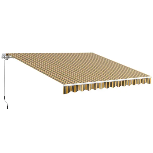 Outsunny Markise Aluminium, Polyester - Witterungsbeständig - Außenanbau: Robuste Kassettenmarkise aus wasserabweisendem Polyester, ideal für Balkon und Terrasse, bietet optimalen Schutz vor Sonne und Regen.