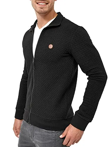 Indicode Sweatjacke Bermie, Black - Casual Jacke mit strukturierter Oberfläche, ideal für einen lässigen Look in der Saison 2024/2025.