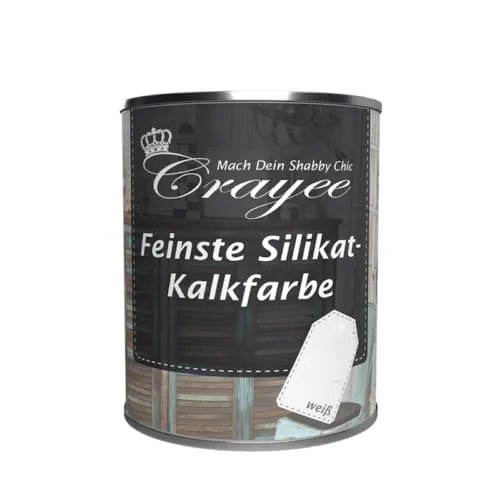 Crayee Feinste Silikat-Kalkfarbe | für Möbel und Wände Innen | Nachhaltig hergestellt mit regionalen Rohstoffen | Hochdeckend, umweltfreundlich, atmungsaktiv, geruchsarm, Gebinde:0.75L, Farbe:trend 25