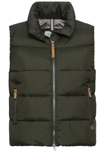 camel active Damen Steppweste aus recyceltem Polyester Dunkelgrün - Funktionsjacke aus recyceltem Polyester, wasserabweisend und winddicht – ideal für aktive Frauen, die Wert auf Nachhaltigkeit legen.