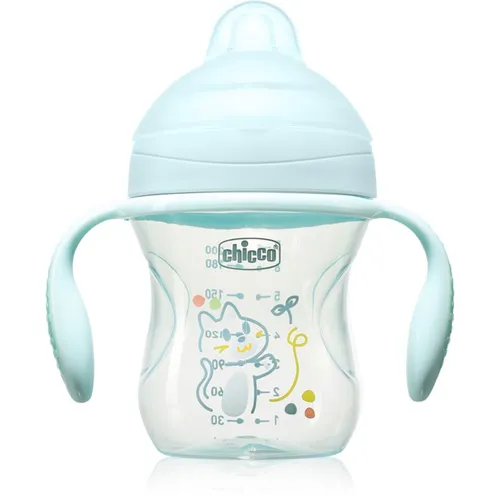 Chicco Transition Cup 4m+ Trainingsbecher mit Griffen Teal 200 ml