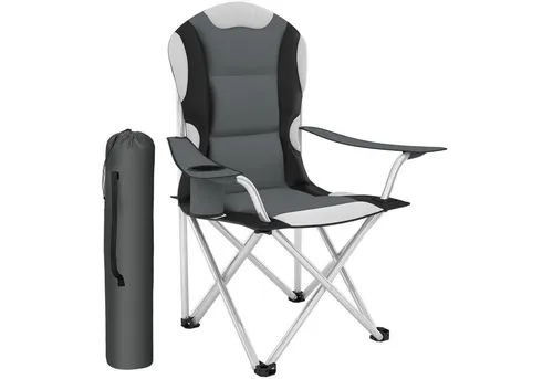 tectake® Faltbarer Campingstuhl, gepolstert & leicht