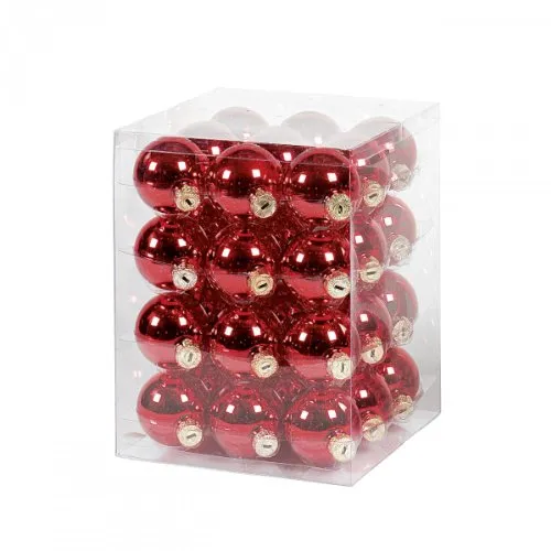 Glas-Kugel rot ø5,7cm - 36 Stück - Hochwertige rote Glas-Kugeln für festlichen Weihnachtsbaumschmuck, ideal für eine stilvolle und festliche Dekoration.