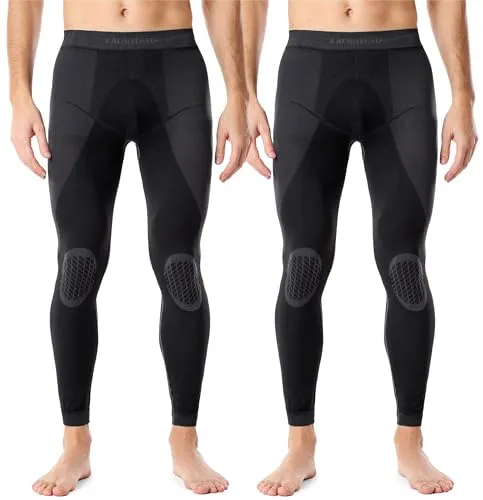 Ladeheid 2er Pack Lange Unterhosen Herren Thermounterwäsche Thermoaktiv Leggings Männer LAGI002 (2er Pack Graphite/Graphite, S)