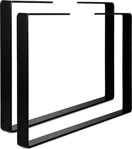Tischfüße 40x40 Schwarz - 2 Stück Tischkufen in schwarz weiß und weiteren Farben & Größen - Perfektes Tischgestell für Couchtisch - Tischbeine Metall