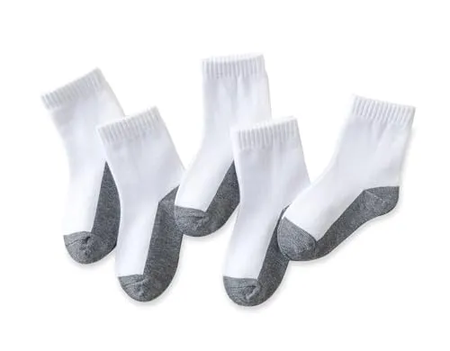 axy Kinder Weiße Socken 5 Paar Multipack Jungen Mädchen Kindersocken Sport Kids (39-41, 5er-Weiss)
