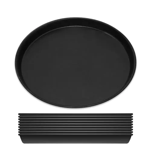 GRÄWE 10er Set Pizzablech Ø 36 cm, rundes Pizza Backblech aus Blaublech, unbeschichtet, hitzebeständig bis 400 °C, Made in Germany