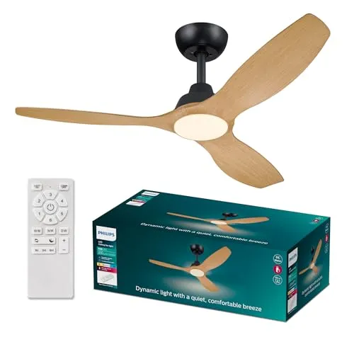 Philips LED Olas Deckenventilator 30 W mit Fernbedienung in schwarz von Philips