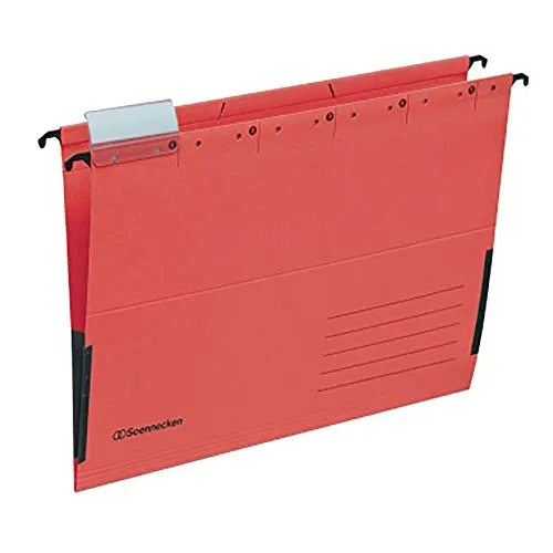 Soennecken Hefter Hängetasche 2029 - Rot, 25 Stück - Schnellhefter aus 220g Recyclingkarton mit Vollsichtreiter, ideal für die umweltbewusste Organisation von Dokumenten im DIN A4 Format.