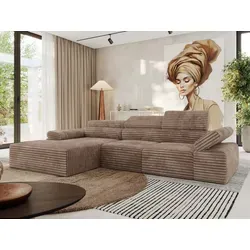 MKS Ecksofa L-Form, Braun, 5-Sitzer mit Relaxfunktion