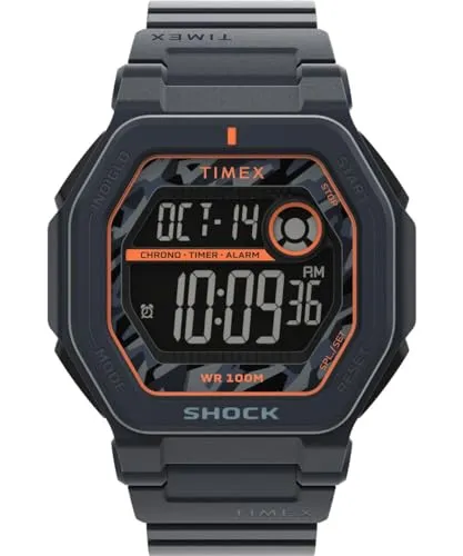 Timex Herren Digital Armbanuhr Command Encounter - Armbanduhren für Herren, wasserfest und mit praktischen Funktionen für aktive Männer.