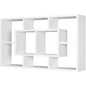 Wohnling Wandregal Alex WL5.167, weiß - Bücherregal mit 8 Fächern in modernem Design, ideal für Dekoration und Bücher. Aus melaminharzbeschichtetem Holz, stabil und stylish.