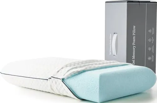 Lucid Gel Kopfkissen – atmungsaktiv und kühlend – waschbarer Bezug – Memory Foam Kissen, Weiß, US King