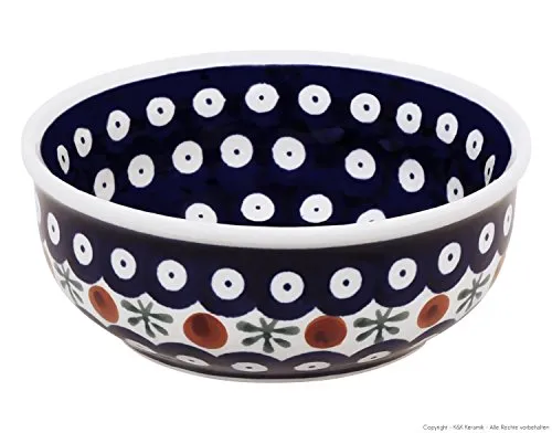 kleines Bunzlauer Keramik Schälchen, V=0.25L, Ø=12.6cm, H=4.7cm im Dekor 41