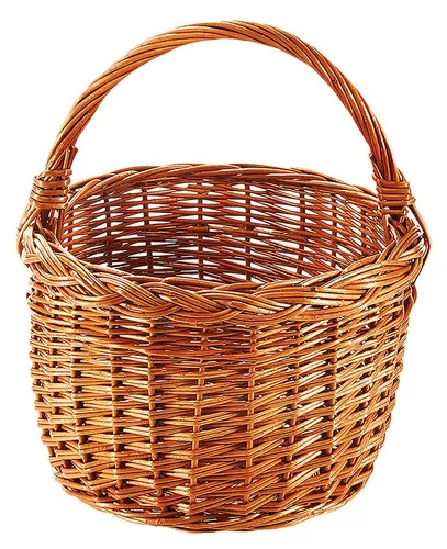 Kobolo Einkaufskorb Henkelkorb aus gekochter Weide, 19 l - Einkaufskorb aus robuster Weide mit praktischem Henkel, ideal für umweltbewusste Einkäufe und stilvolle Aufbewahrung.