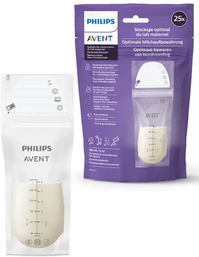 Philips AVENT Muttermilchbeutel SCF603/25, vorsterilisiert, mit sicherem, doppeltem Zip-Verschluss