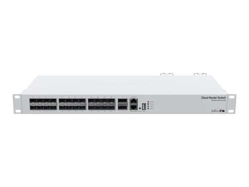 MikroTik CRS326-24S+2Q+RM 26-Port Switch - L3 Managed Switch mit 24x 10G SFP+ und 2x 40G QSFP+, ideal für leistungsstarke Netzwerke und Rackmontage geeignet.