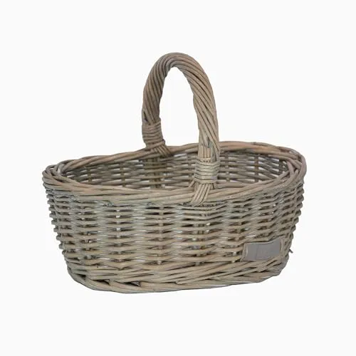 UNUS Kinder-Einkaufskorb Weidenkorb für den Kaufladen Picknickkorb Osterkorb grau