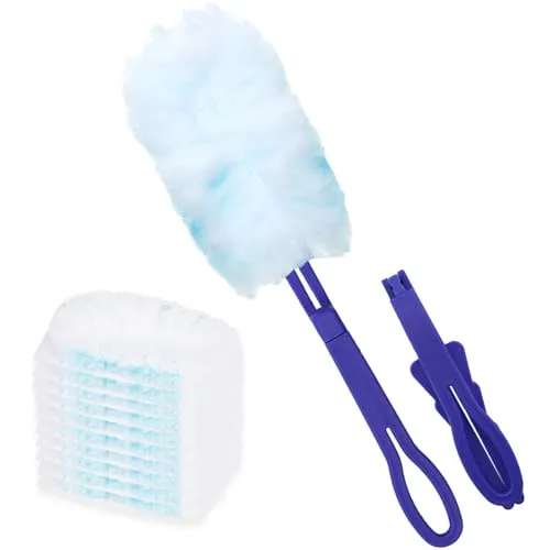 Stück Staubmagnet Nachfüllpack mit 1 Handgriff,Duster Staubmagnet Stab 360° Staubwedel Teleskop für Staubtücher Reinigungsstaub Staubtuch Nachfüllung für für Allergene Tierhaare, Gegen Staub 10