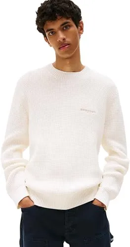 Tommy Jeans Strickpullover TJM SCRIPT CHUNKY Regular Fit - Strickpullover für vielseitige Styles, aus bügelfreiem Grobstrick, warm und angenehm zu tragen – ideal für Zuhause oder elegante Outfits.