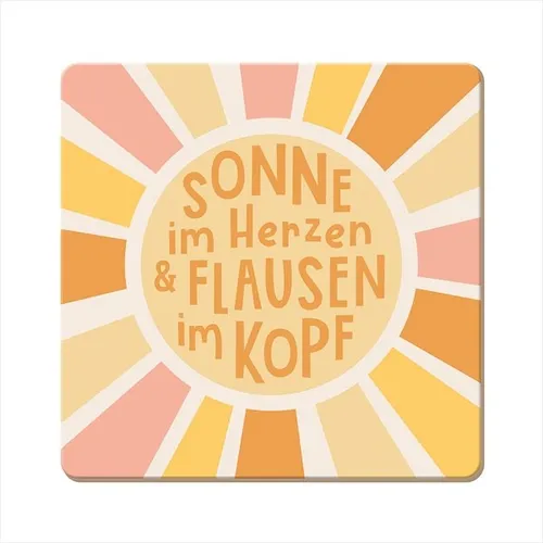 Korkuntersetzer Sonne im Herzen Grafik Werkstatt