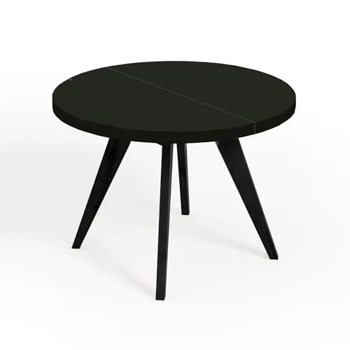 Dekori Möbel Ausziehbarer Esstisch LORA – Runder Tisch im Loft-Stil - Esszimmertisch im skandinavischen Design, ausziehbar von 90 bis 220 cm, ideal für gesellige Runden und flexible Nutzung.