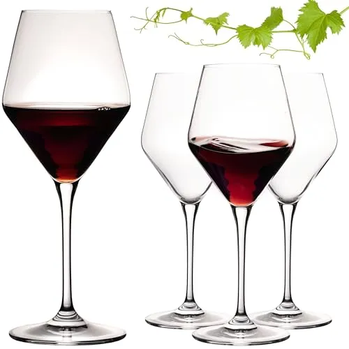 IMPERIAL Rotweingläser 375ml Serie 'Rom' Set 4-Teilig Bordeauxgläser aus Crystalline Glas Weinglas Spülmaschinenfest