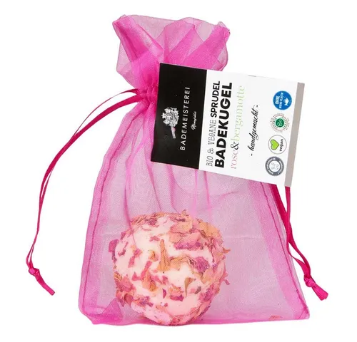 Ecoworld Feste Duschseife Badekugel - Bergamotte & Rose 50g