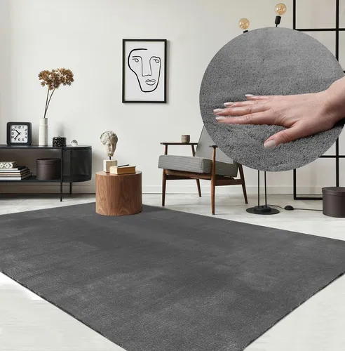 the carpet Teppich kuschelig & Super Soft, Anti-Rutsch Unterseite, rechteckig, Höhe: 16 mm, Waschbar bis 30 Grad, Felloptik, Wohnzimmer Teppich, Kundenliebling