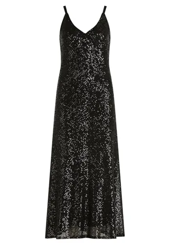 Vera Mont Damen Abendkleid mit Pailletten 34, Schwarz in schwarz von Vera Mont