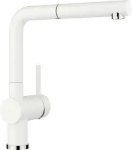 BLANCO LINUS-S Küchenarmatur in Silgranitweiß - Hochdruck Einhandmischer mit herausziehbarem Schlauch für bequemes Befüllen und Reinigen. Rückflussverhinderer sorgt für gesicherte Wasserqualität. Ideal für moderne Küchen.