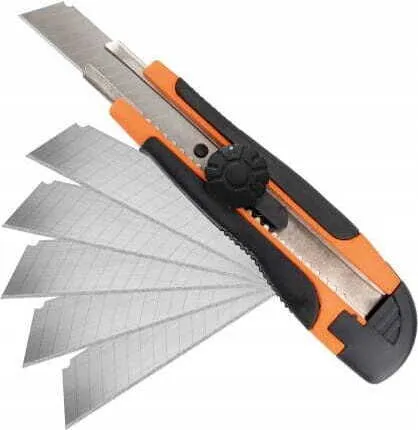 Gobelinmesser mit Abbrechklinge 18mm + 5 Einsätze in orange von VERGIONIC